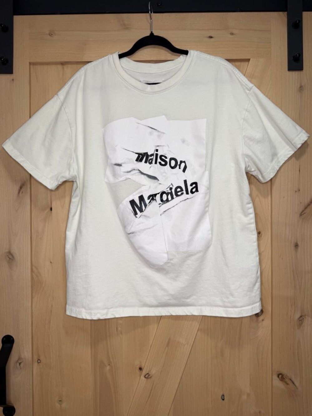Maison Martin Margiela White Scrunched Paper Tee Size 50 Made In Italy